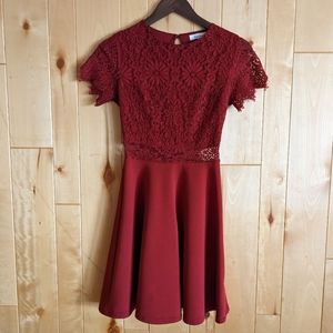 Francesca's Red Lace Dress